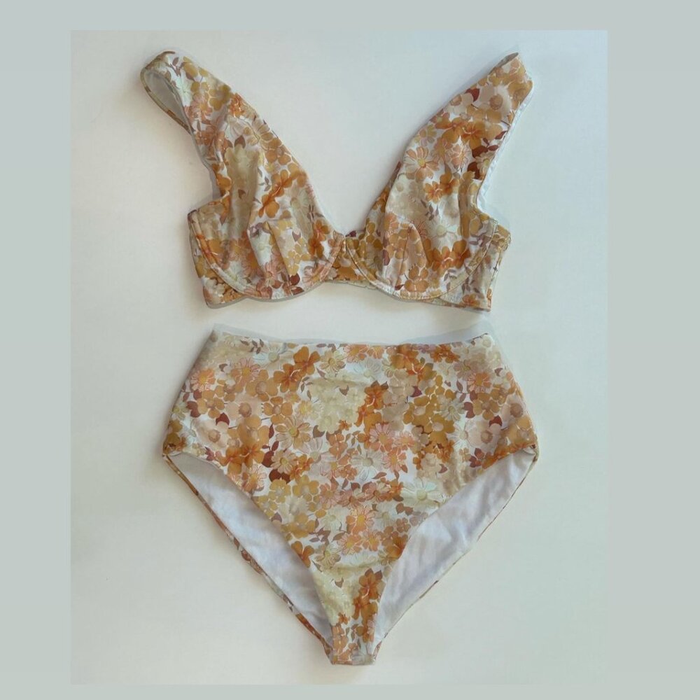 ASOS Design Orange floral bikini set